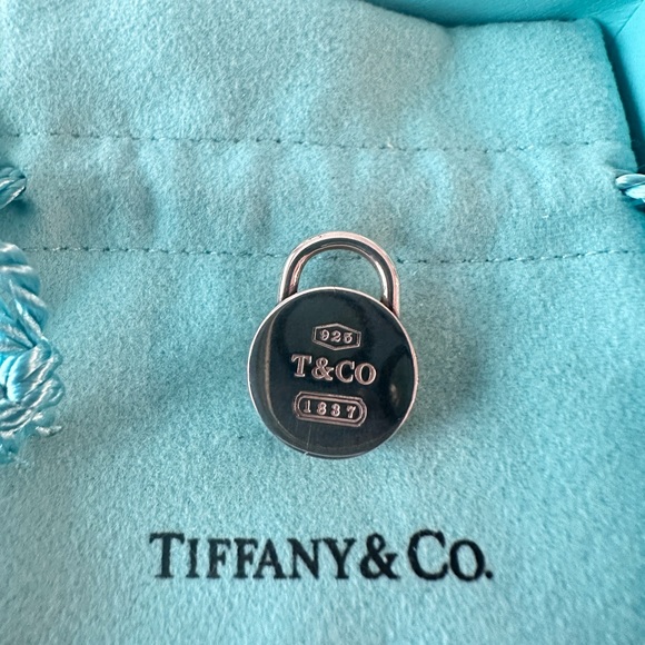 Authentic Tiffany and Co silver round TCO lock charm - Picture 3 of 5